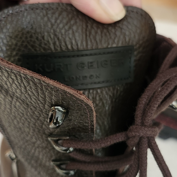 Mens Kurt Geiger Brown Leather Hiking Dress Casual Boots Size 12 / EU 46 - Picture 9 of 14